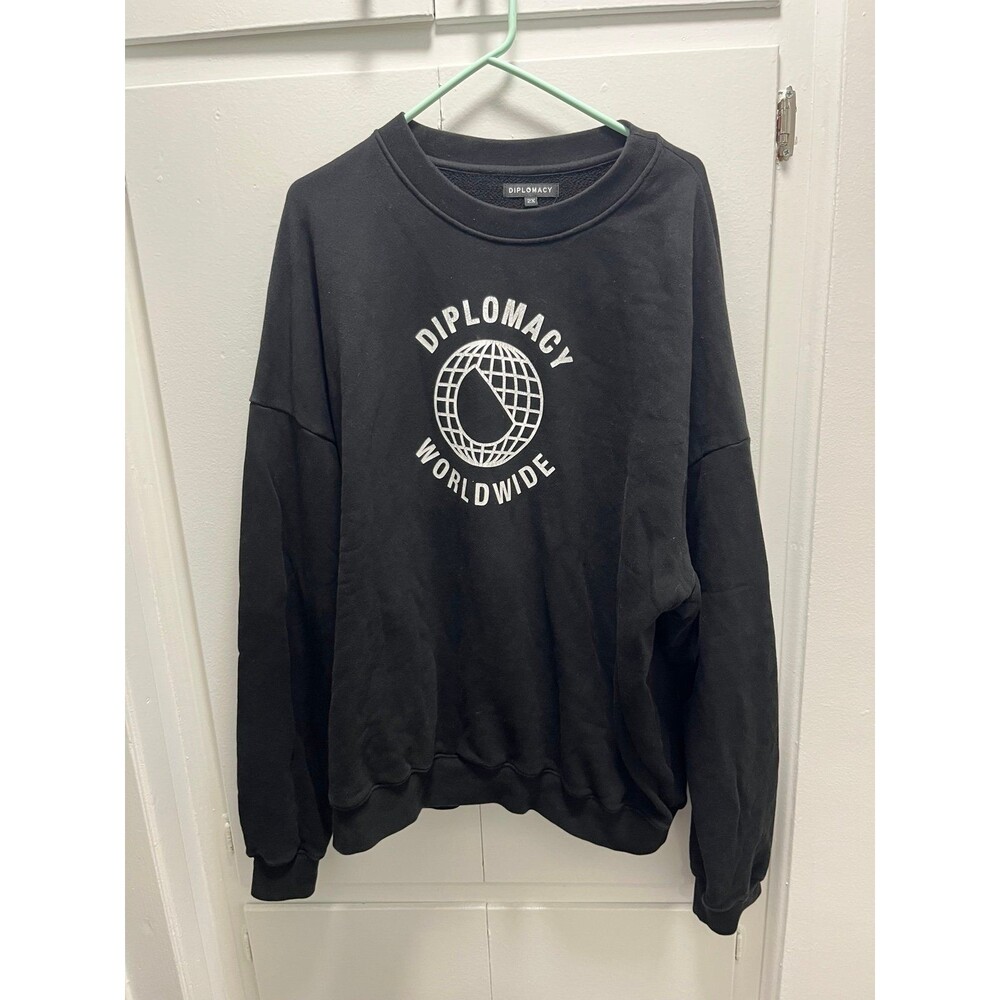 Diplomacy Worldwide Sweatshirt Mens Size XXL 100% Cotton Heavyweight Pullover